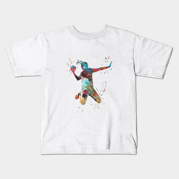 Girl handball Kids T-Shirt by RosaliArt